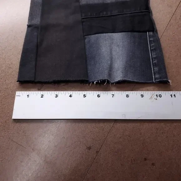 Heke Design Patchwork Jeans Wide Leg Upcycled Sustainable Women XS Black NZ Made - Picture 14 of 16